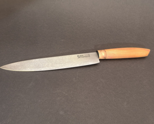 Damast Filetiermesser mit Maulbeerenholzgriff